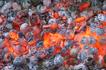 Background of burning hot coals