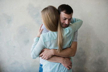 A couple having great time and hugging at home,lifestye