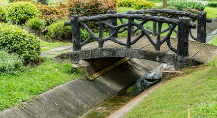 Fototapeta premium Small bridge in garden