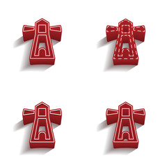 ikona 3D z obrysem zestaw © vempireart