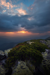 Gloomy morning in Carpathians
