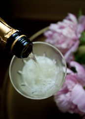 Champagne being poured into flute