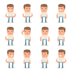Set of Happy and Cheerful Character Customer standing in relaxed