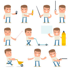 Set of Happy and Intelligent Character Customer making presentat