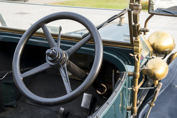 Steering wheel of an old car