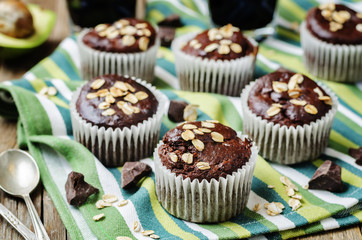 avocado oats chocolate muffins