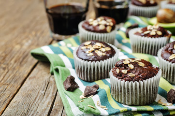 avocado oats chocolate muffins