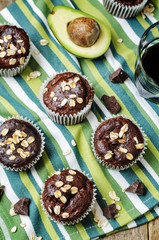avocado oats chocolate muffins