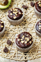 avocado oats chocolate muffins