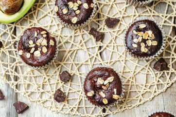 avocado oats chocolate muffins