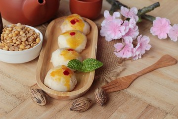 Festival moon cake - Chinese cake and tea.