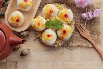 Festival moon cake - Chinese cake and tea.