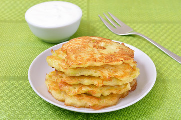 Fried courgette pancakes