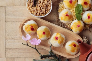 Festival moon cake - Chinese cake and tea.