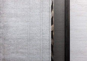 Exterior white brick wall 