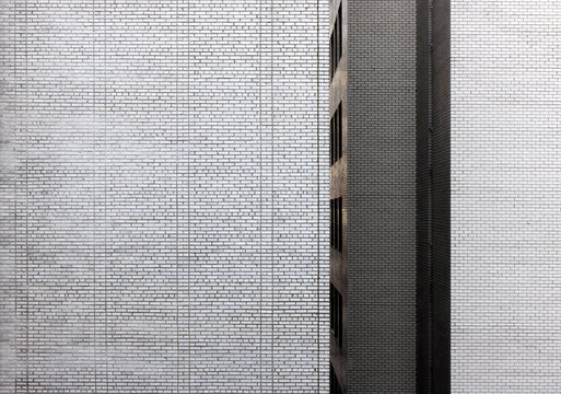Exterior white brick wall 