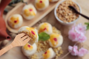 Festival moon cake - Chinese cake and tea.