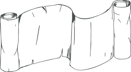 Hand-drawn banner ribbon with space for text. Isolated on a white background.