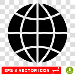 Vector Planet Globe EPS vector pictograph. Illustration style is flat iconic black symbol on a transparent background. © Aha-Soft