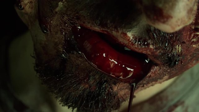 Zombies Mouth Dripping out Blood