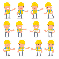 Set of Active and Positive Character Smart Builder making presen