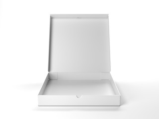 White opened cardboard package. 3d rendering