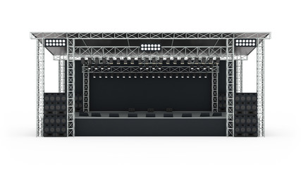 Podium concert stage isolated 3d rendering.