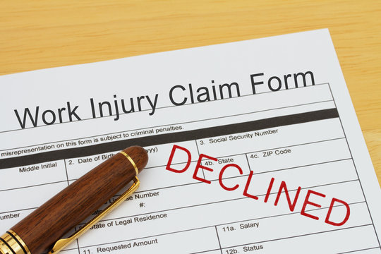 Work Injury Claim Form  Declined