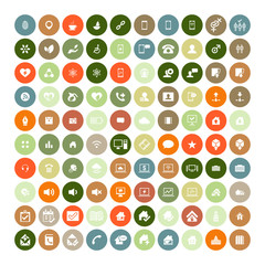 Set of 100 Universal Icons. Business, internet, web design.