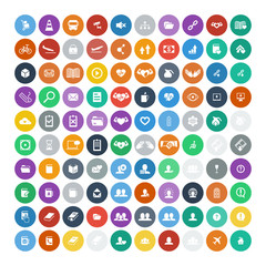 Set of 100 Universal Icons. Business, internet, web design.