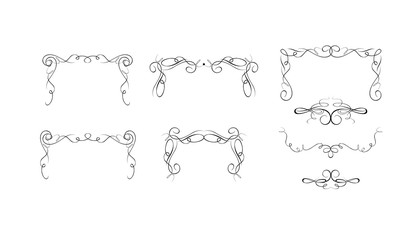 Collection of vintage black headers for royal design