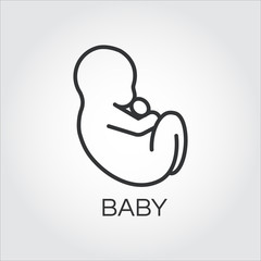 Baby icon drawn in outline style. Newborn symbol