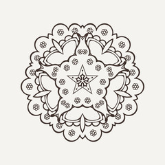Vector mandala. Mehndi lace tattoo. Oriental weave.