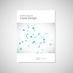 Brochure cover template for connect, network, healthcare, science and technology