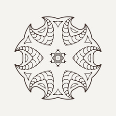 Vector mandala. Mehndi lace tattoo. Oriental weave.