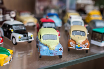 Retro colorful sport toy cars