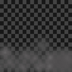 Fog or smoke isolated transparent special effect. White vector cloudiness, mist or smog background. Vector illustration