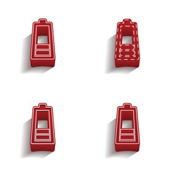 ikona 3D z obrysem zestaw © vempireart