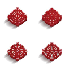 ikona 3D z obrysem zestaw © vempireart