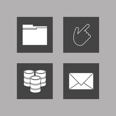 flat design data center related icons image vector illustration