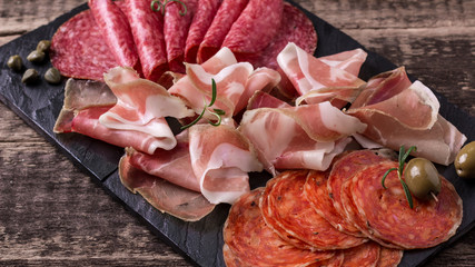 Traditional spanish tapas or italian antipasti