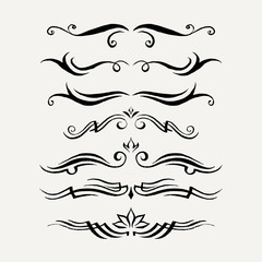 Vector set of elegant curls and swirls. Elements for design.