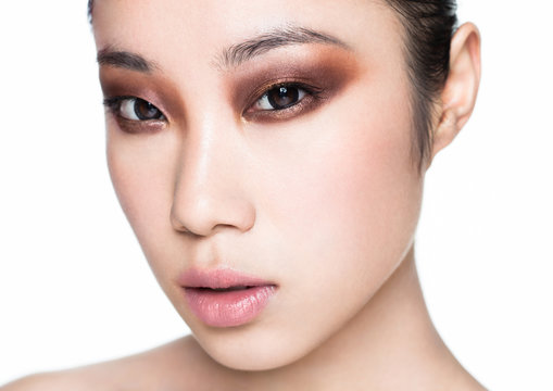 Beauty asian woman healthy cosmetic makeup portrait
