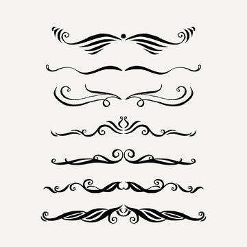 Vector set of elegant curls and swirls. Elements for design.