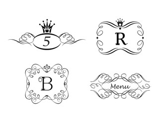 Vintage black frames for boutique, restaurant, cafe, hotel, jewelry and fashion