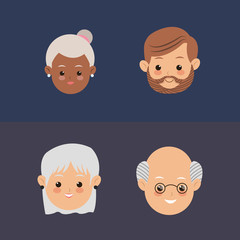 flat design traditional family image vector illustration