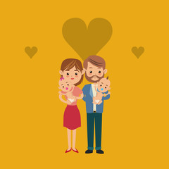 flat design traditional family image vector illustration