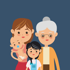 flat design traditional family image vector illustration