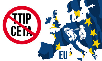 STOP TTIP CETA - obrazy, fototapety, plakaty