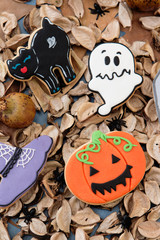Halloween cookies with different shapes